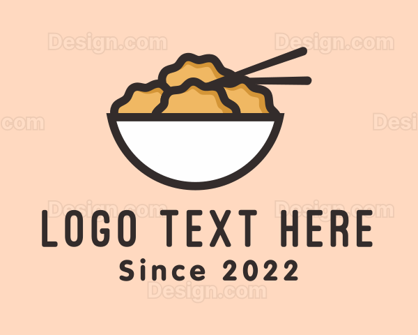 Asian Dumpling Food Bowl Logo