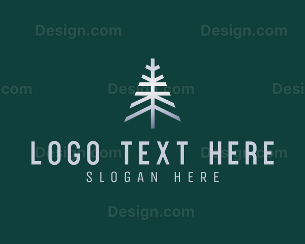 Metallic Pine Tree Nature Logo