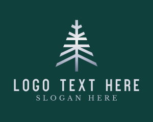 Metallic Pine Tree Nature logo