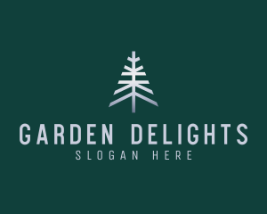 Metallic Pine Tree Nature logo design