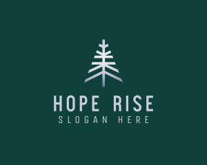 Metallic Pine Tree Nature logo