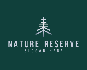 Metallic Pine Tree Nature logo design