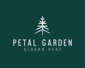 Metallic Pine Tree Nature logo design