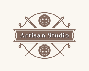 Button Needle Sewing logo design