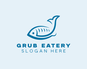 Seafood Fish Salmon logo design