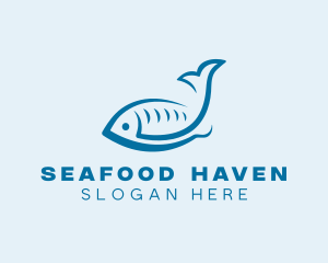 Seafood Fish Salmon logo design