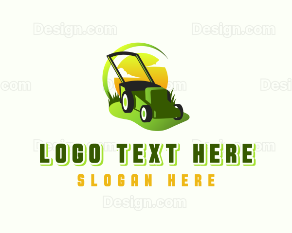 Lawn Mower Sunset Logo