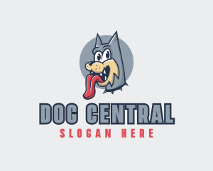 Cute Dog Tongue logo design