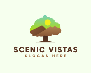 Oak Tree Mountain Sunset logo
