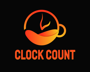 Hot Tea Clock logo design