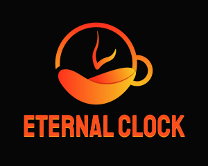 Hot Tea Clock logo design