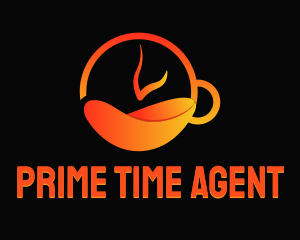 Hot Tea Clock logo design