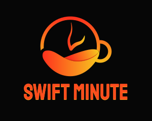 Hot Tea Clock logo design