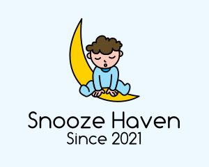 Cute Sleepy Baby  logo design