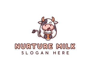 Milk Tea Cow Boba logo design