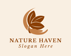 Nature Leaf Hand logo design