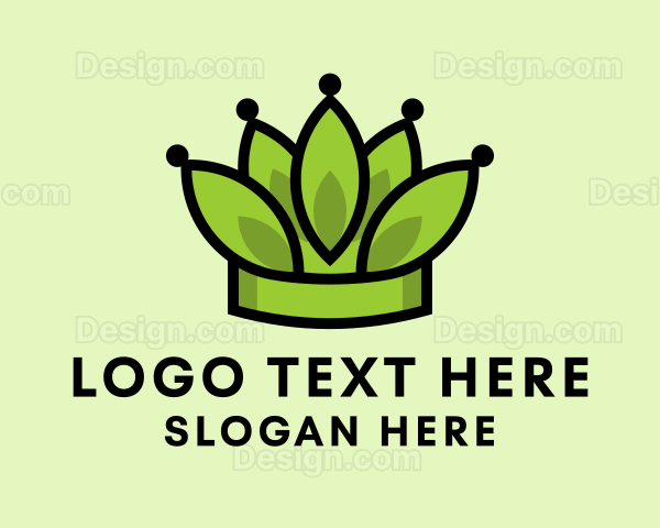 Botanical Leaf Crown Logo