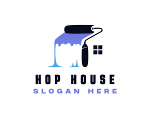 House Paint Roller logo design