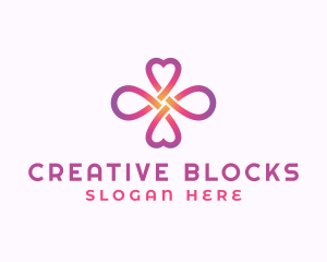 Heart Knot Loop Startup logo design