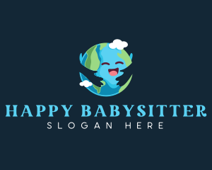 Happy Earth Cartoon logo design