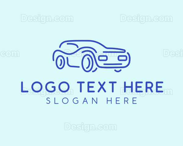 Blue Convertible Car Logo