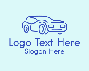 Blue Convertible Car  Logo