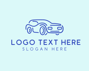 Blue Convertible Car  Logo