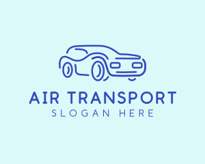 Blue Convertible Car  logo design