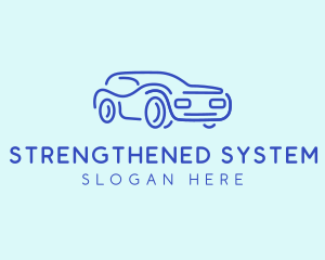 Blue Convertible Car  logo design