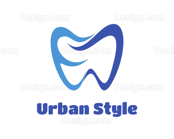 Abstract Blue Molar Tooth Logo