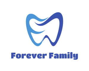 Abstract Blue Molar Tooth Logo