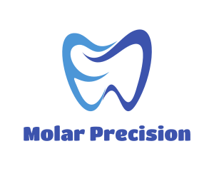 Abstract Blue Molar Tooth logo design