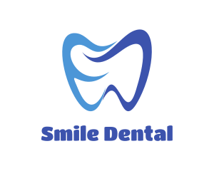 Abstract Blue Molar Tooth logo design