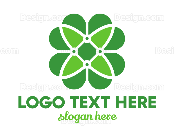 Green Clover Flower Logo