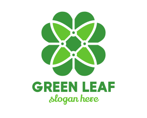 Green Clover Flower logo design