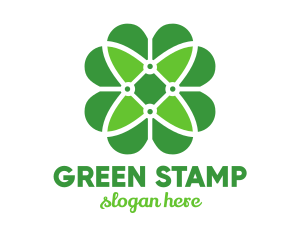 Green Clover Flower logo design