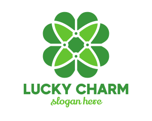 Green Clover Flower logo