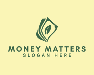 Leaf Dollar Bill Money logo design