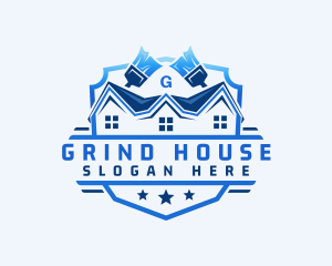 House Paintbrush Maintenance logo design