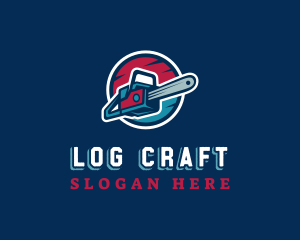 Chainsaw Logging Woodcutting logo design