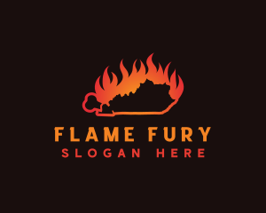 Flame Chicken Kentucky logo design