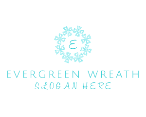 Winter Snowflake Wreath logo design