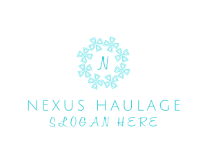 Winter Snowflake Wreath logo design