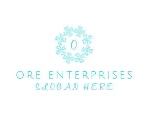 Winter Snowflake Wreath logo design