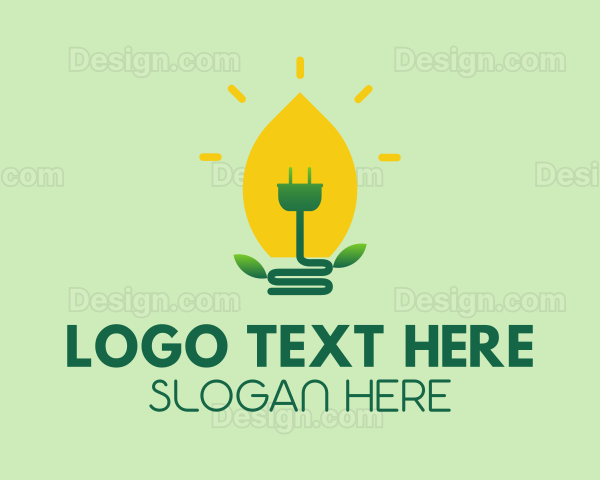 Leaf Light Bulb Logo