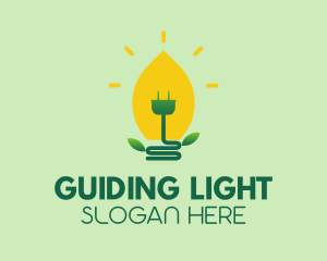 Leaf Light Bulb logo design