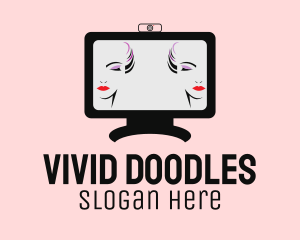 Online Makeup Vlog  logo design