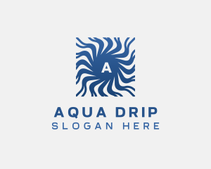 Aqua Ripple Wave logo design
