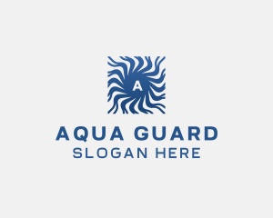 Aqua Ripple Wave logo design