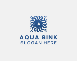 Aqua Ripple Wave logo design